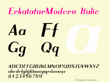 ErkatatarModern Italic 2,90 October 10, 2003图片样张