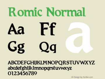 Romic Normal 3.1 Font Sample