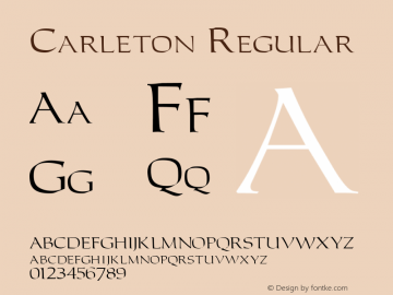 Carleton Regular 001.003 Font Sample