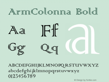 ArmColonna Bold OTF 0.001;PS 0.0;Core 1.0.29 Font Sample