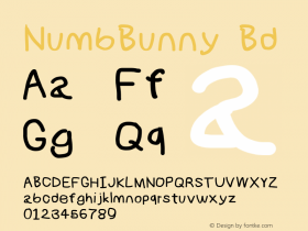 NumbBunny Bd Version 1.0 Font Sample