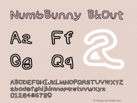 NumbBunny BkOut Version 1.0 Font Sample