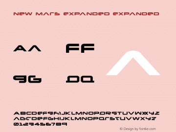 New Mars Expanded Expanded Version 1.0; 2014 Font Sample