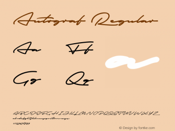 Autograf Regular Version 1.000 Font Sample