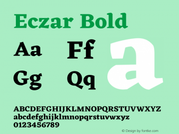 Eczar Bold Version 1.100;PS Version 1.000;hotconv 1.0.70;makeotf.lib2.5.5900; ttfautohint (v1.3) Font Sample