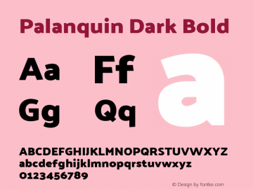 Palanquin Dark Bold Version 1.000图片样张