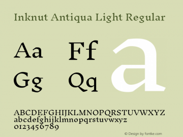 Inknut Antiqua Light Regular Version 1.002图片样张
