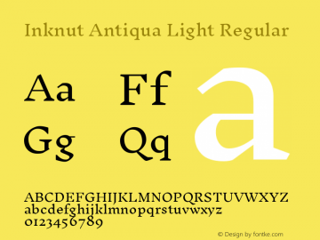 Inknut Antiqua Light Regular Version 1.001图片样张