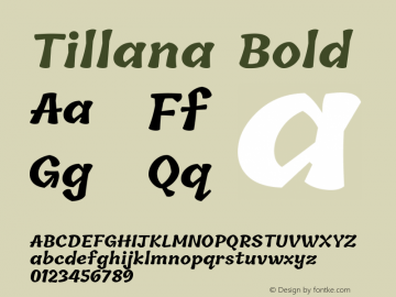 Tillana Bold Version 2.002;PS 1.0;hotconv 1.0.79;makeotf.lib2.5.61930; ttfautohint (v1.2.42-39fb)图片样张