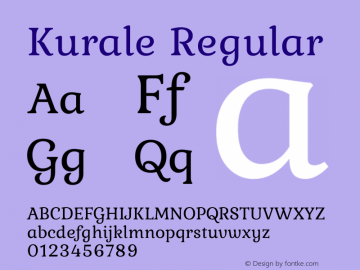 Kurale Regular 1.0; ttfautohint (v1.3) Font Sample