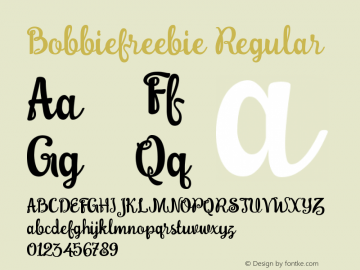 Bobbiefreebie Regular Version 1.000 Font Sample