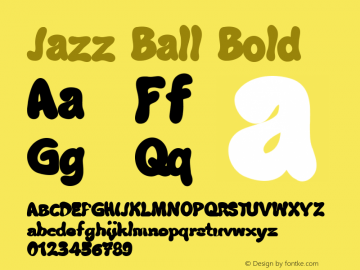 Jazz Ball Bold Version 1.000 Font Sample