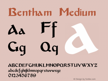Bentham Medium Version 001.000 Font Sample
