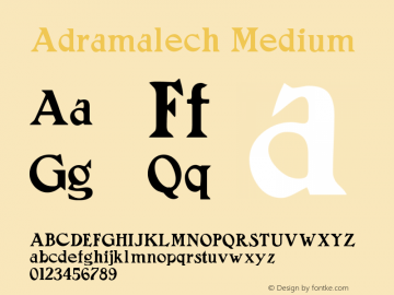 Adramalech Medium Version 001.000 Font Sample