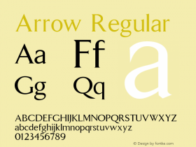 Arrow Regular Altsys Fontographer 3.5  11/25/92图片样张