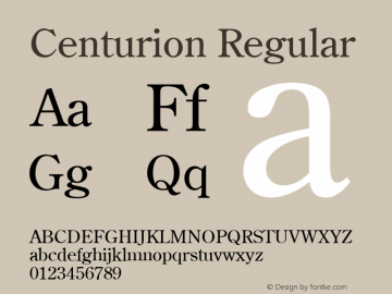 Centurion Regular Version 001.000 Font Sample