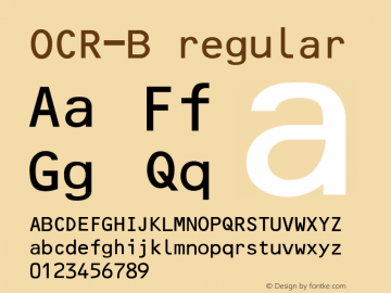 OCR-B regular 2.00 Font Sample