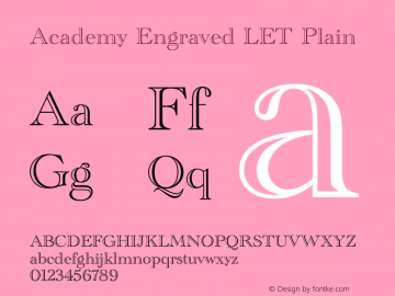Academy Engraved LET Plain 7.0d1e1 Font Sample