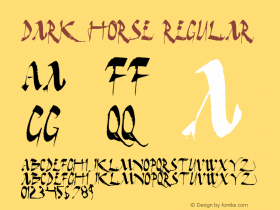 Dark Horse Regular 1 Font Sample