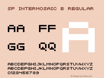 SF Intermosaic B Regular ver 1.0; 2001. Freeware. Font Sample
