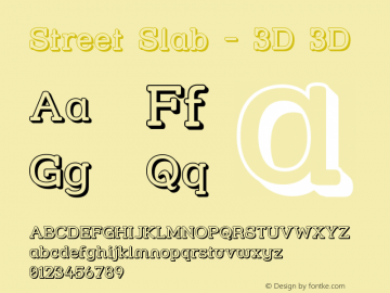 Street Slab - 3D 3D Version 001.000 Font Sample