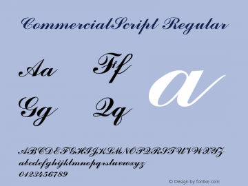 CommercialScript Regular 1.0 Font Sample