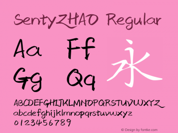 SentyZHAO Regular Version 1.00 March 28, 2014, initial release Font Sample