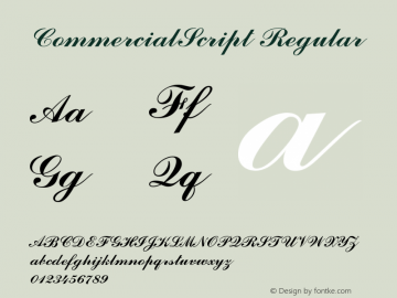 CommercialScript Regular 1.0 Font Sample