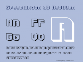 Speedwagon 3D Regular Version 1.0; 2015 Font Sample