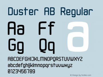 Duster AB Regular Version 1.000 Font Sample