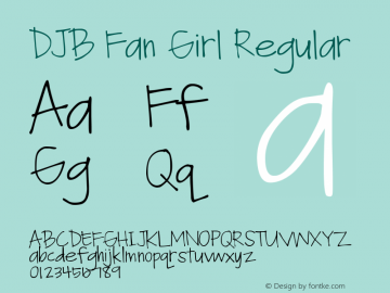 DJB Fan Girl Regular Version 1.00 November 16, 2014, initial release Font Sample