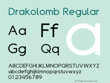 Drakolomb Regular Version 2.00 May 16, 2015 Font Sample