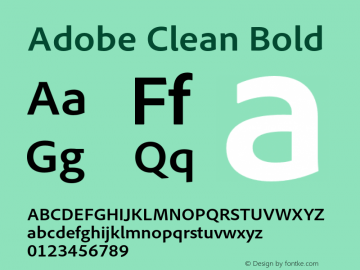 Adobe Clean Bold Version 1.026;PS 1.000;hotconv 1.0.56;makeotf.lib2.0.21637 Font Sample