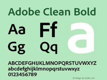 Adobe Clean Bold Version 5.21 July 1, 2015 Font Sample