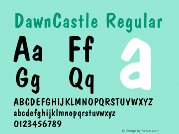 DawnCastle Regular v1.00 Font Sample