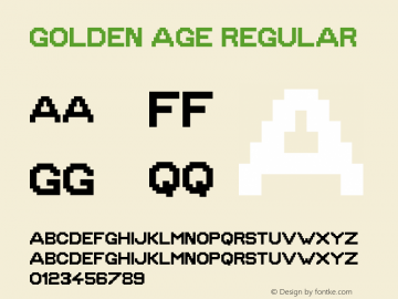 Golden Age Regular Version 1.0 Font Sample