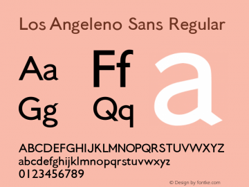 Los Angeleno Sans Regular Version 2.12 Font Sample