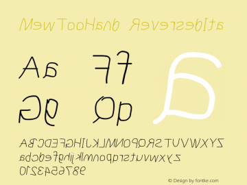 MewTooHand ReversedIta Version 0.77 Font Sample