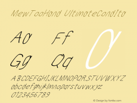 MewTooHand UltimateCondIta Version 0.77 Font Sample