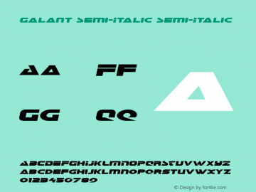 Galant Semi-Italic Semi-Italic Version 3.0; 2015 Font Sample