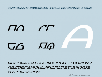 Jumptroops Condensed Italic Condensed Italic Version 2.0; 2015图片样张