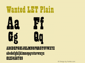Wanted LET Plain 1.0 Font Sample
