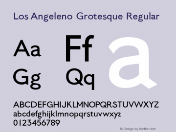 Los Angeleno Grotesque Regular Version 2.12 Font Sample