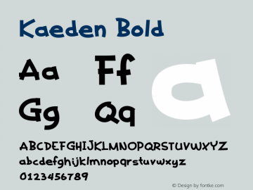 Kaeden Bold Version 1.00 June 9, 2015, initial release图片样张