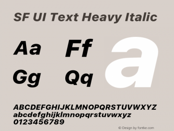 SF UI Text Heavy Italic 11.0d45e1--BETA Font Sample