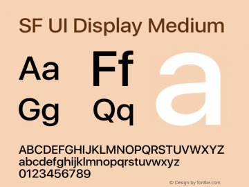 SF UI Display Medium 11.0d33e2--BETA Font Sample