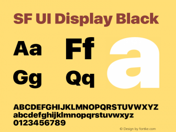 SF UI Display Black 11.0d33e2--BETA Font Sample