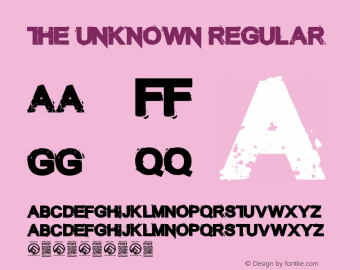 The Unknown Regular Version 1.000;PS 001.001;hotconv 1.0.56 Font Sample