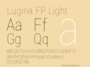 Lugina FP Light Version 1.001 2015 Font Sample