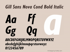 Gill Sans Nova Cond Bold Italic Version 1.01图片样张